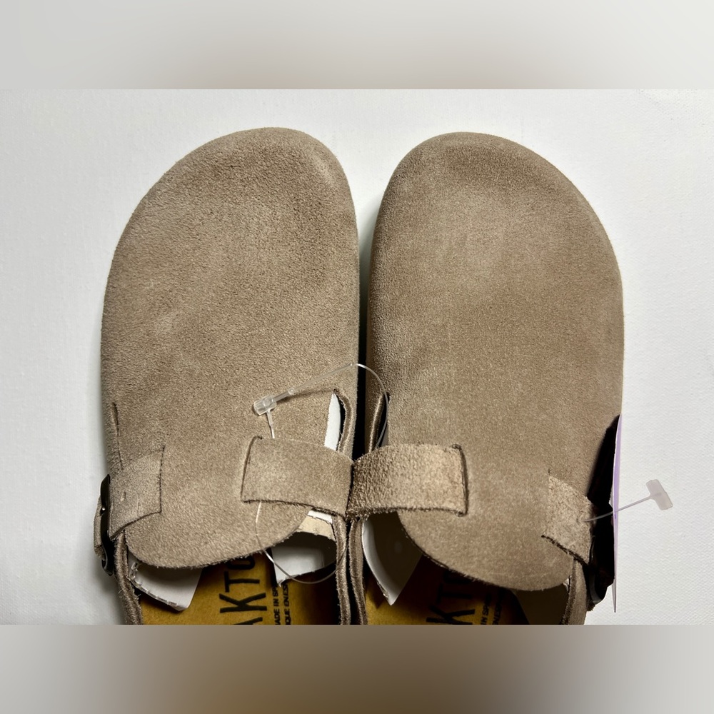 Plakton Blogey Suede Clogs in Piedra (Stone) US Women’s 9 EU 40 - Picture 7 of 15